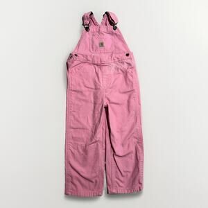 LN Carhartt Overalls 4T Pink Cotton Canvas Baby Toddler Snap Leg